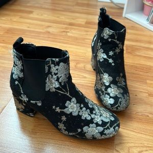 Floral booties/ bootie heels